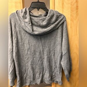 Jones Wear Gray Cabled Cowl Neck Sweater Medium